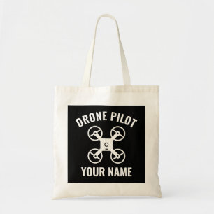 Bolsa Tote Saco de tote piloto de drone com logotipo quadcopt