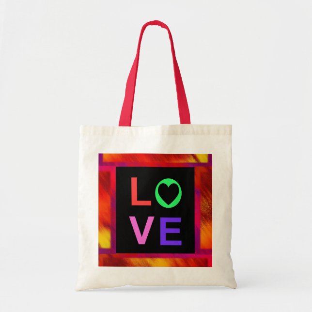 Bolsa Tote Saco de Tote Vermelho e Laranja (Frente)