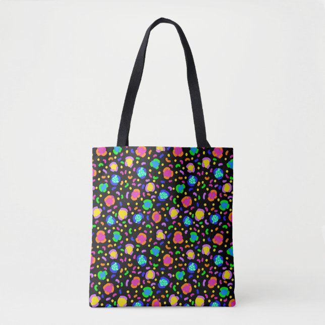 Bolsa Tote Saco de toteia do Funky Neon Leopardo (Frente)