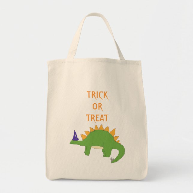 Bolsa Tote Saco de Trick ou Treat do Stegosaurus do Assistent (Frente)