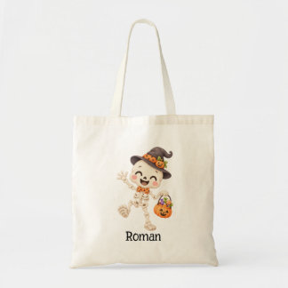 Bolsa Tote Saco de Truque ou Tratamento de Esqueleto Pequeno
