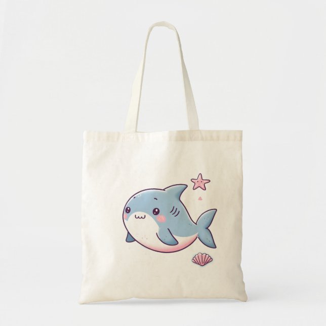 Bolsa Tote Saco de Tubarão Whimsical - Divertido e funcional! (Frente)