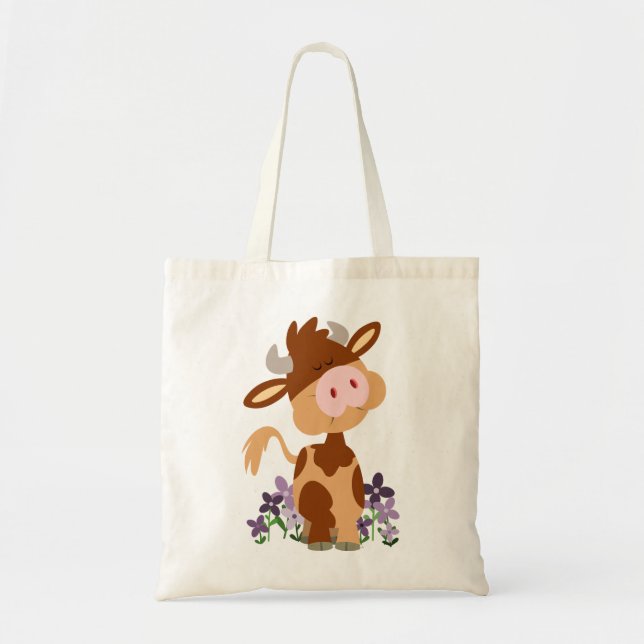 Bolsa Tote Saco de Vaca de Cartoon Mastigado (Frente)