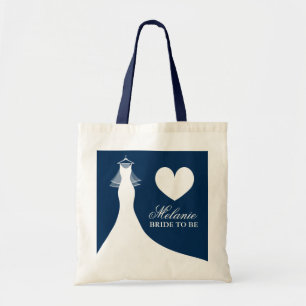 Bolsa Tote Saco de vestido de noiva azul marinho para noiva