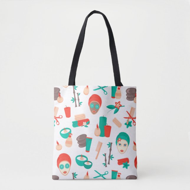 Bolsa Tote Saco de Vibrações de Amor Próprio Dia de Spa (Frente)