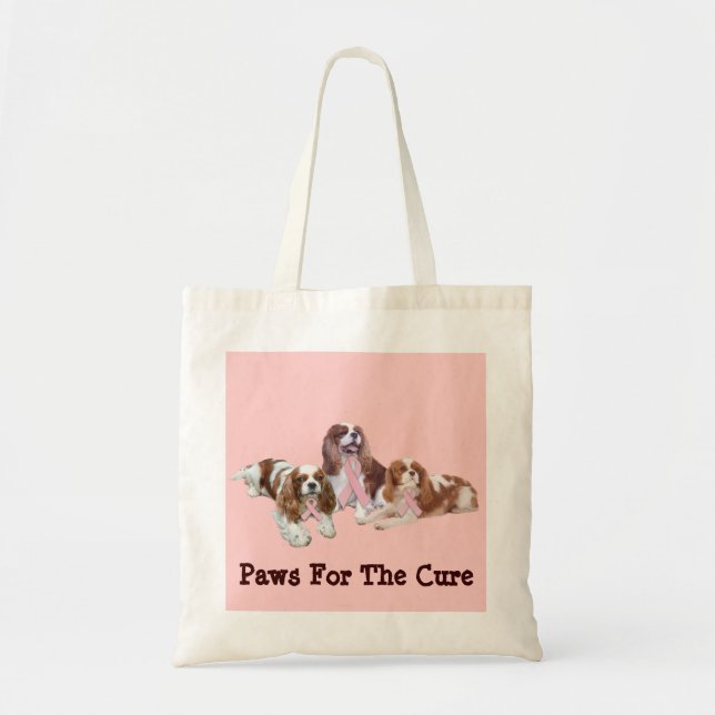 Bolsa Tote Saco descuidado do cancro da mama do Spaniel de (Frente)