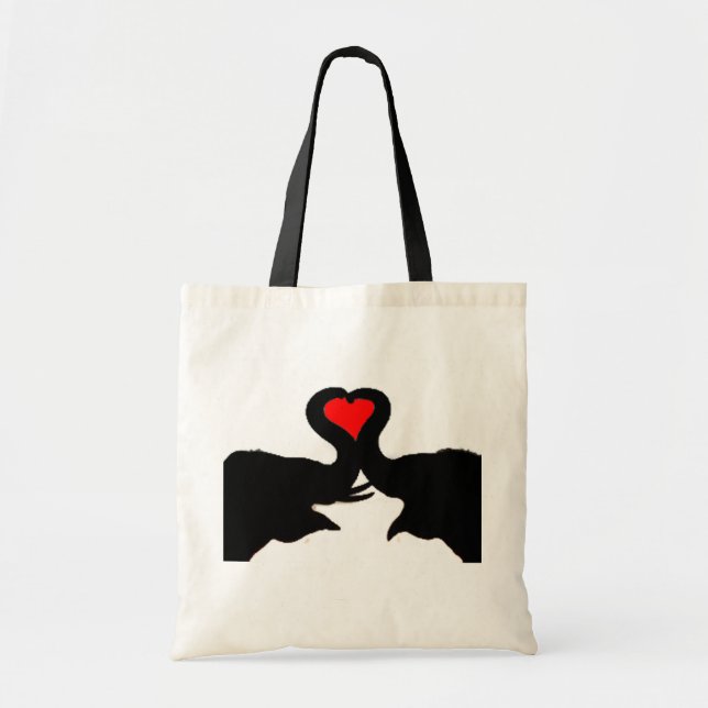 Bolsa Tote Saco do amor do elefante (Frente)
