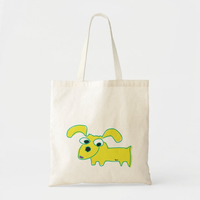Bolsa Tote Saco do Cachorro Amarelo (Frente)