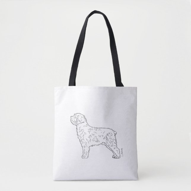 Bolsa Tote Saco do Cão de Água Espanhol (Frente)