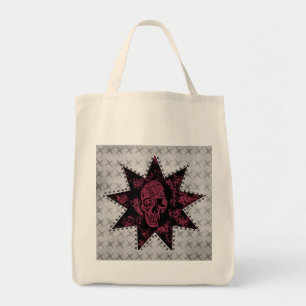 Bolsa Tote Saco do Caveira do Punk (Rosa Escuro)