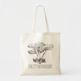 Bolsa Tote Saco do cogumelo do desenho de lápis dos fungos