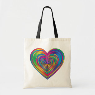 Bolsa Tote Saco do coração do arco-íris
