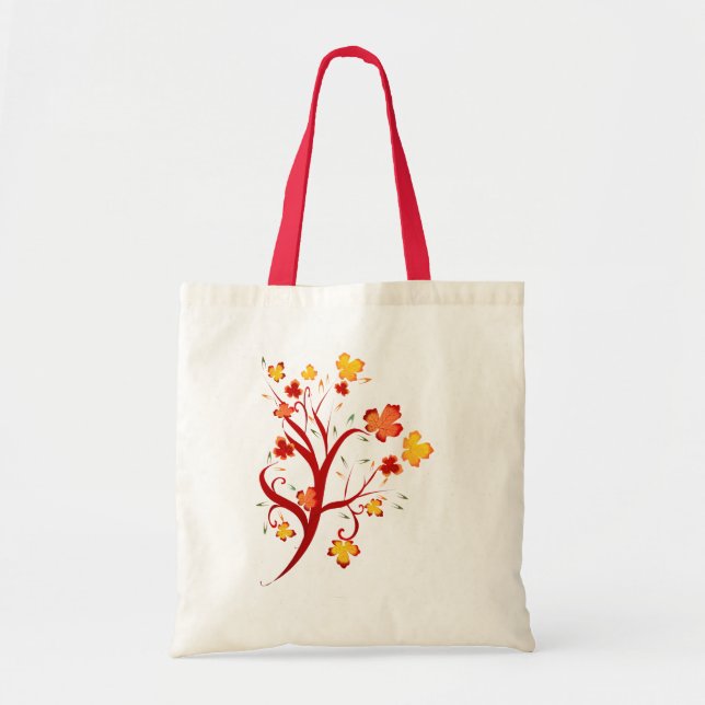 Bolsa Tote Saco do design da árvore do outono (Frente)
