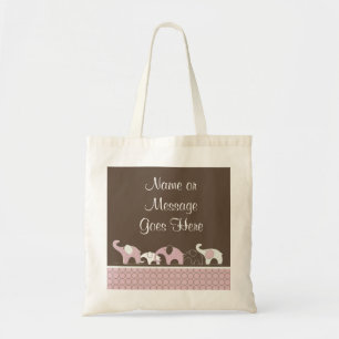 Bolsa Tote Saco do elefante cor-de-rosa