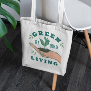 Bolsa Tote Saco do estilo de vida verde da planta