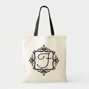 Bolsa Tote Saco do favor do casamento do monograma