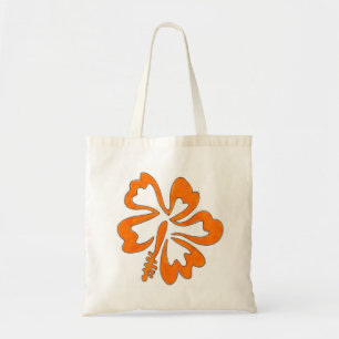 Bolsa Tote Saco do Flor do Hibisco Tropical - Laranja
