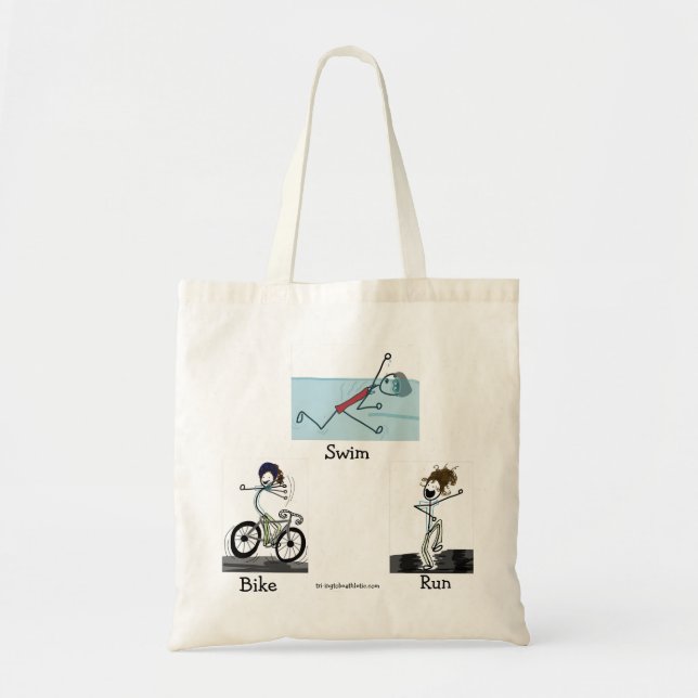 Bolsa Tote Saco do funcionamento da bicicleta da natação (Frente)