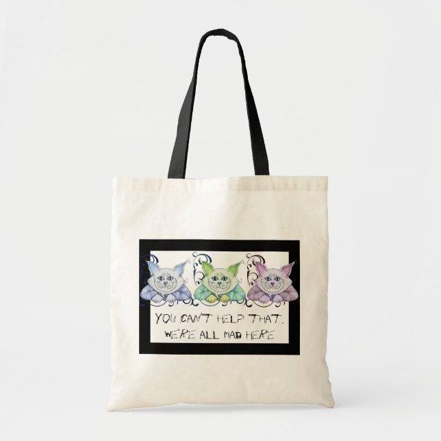 Bolsa Tote Saco do gato de Cheshire (Frente)