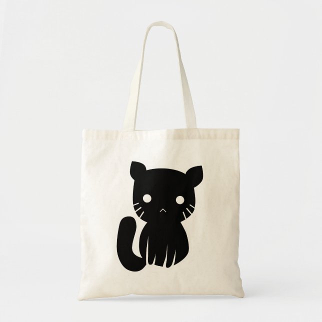 Bolsa Tote Saco do gato de Kawaii Kittey (Frente)