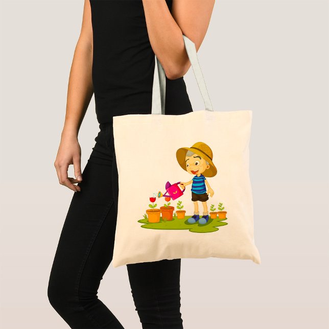 Bolsa Tote Saco do Jardim das Plantas de Amarragem Infantil (Criador carregado)
