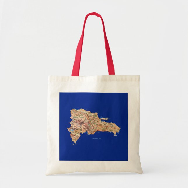 Bolsa Tote Saco do mapa da República Dominicana (Frente)