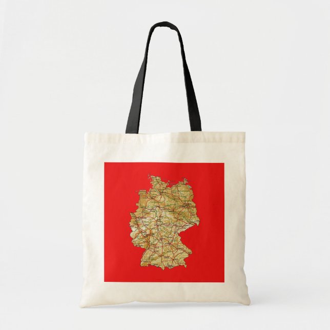Bolsa Tote Saco do mapa de Alemanha (Frente)