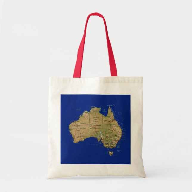 Bolsa Tote Saco do mapa de Austrália (Frente)