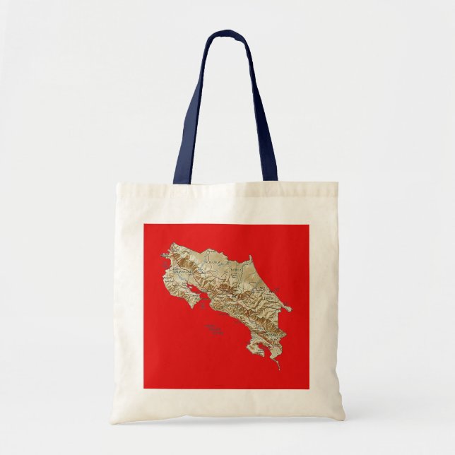Bolsa Tote Saco do mapa de Costa Rica (Frente)