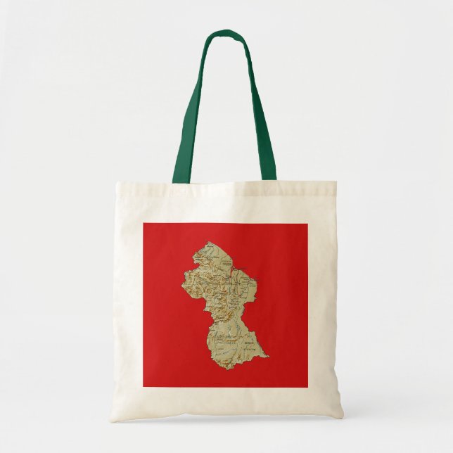 Bolsa Tote Saco do mapa de Guyana (Frente)