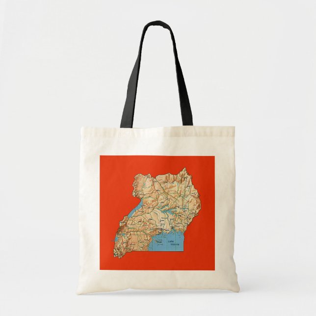 Bolsa Tote Saco do mapa de Uganda (Frente)
