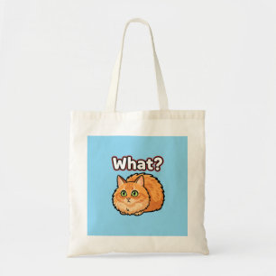 Bolsa Tote Saco do Meme do Gato Laranja Fofo Confuso "O quê?"