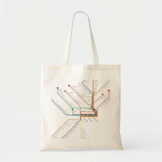 Bolsa Tote Saco do metro de Philadelphfia (Frente)