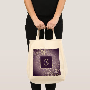 Bolsa Tote Saco do Monograma de Farinha Elegante Roxo
