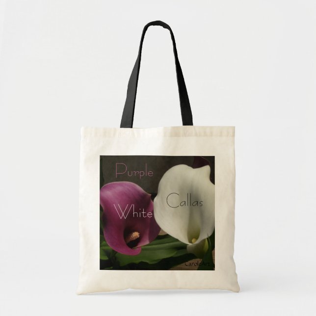 Bolsa Tote "Saco do orçamento dos Callas brancos roxos" (Frente)