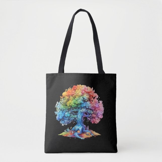Bolsa Tote Saco do orgulho do arco-íris (Frente)