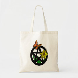 Bolsa Tote Saco do Pentacle da borboleta e da flor