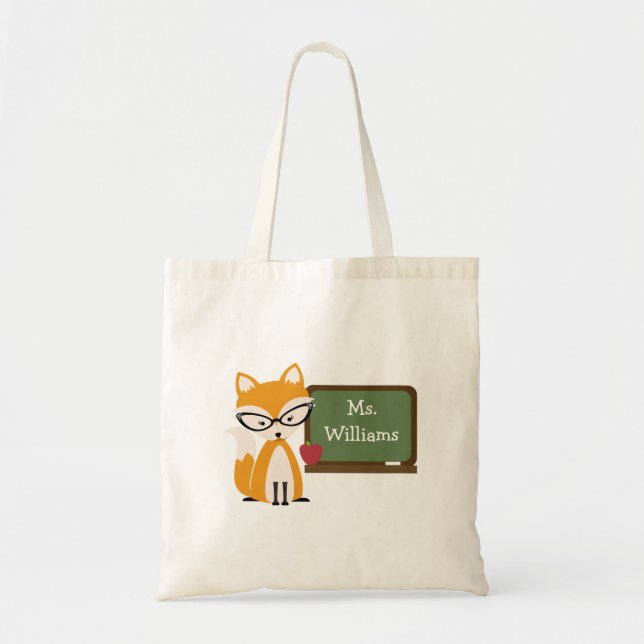 Bolsa Tote Saco do professor - Fox no quadro (Frente)