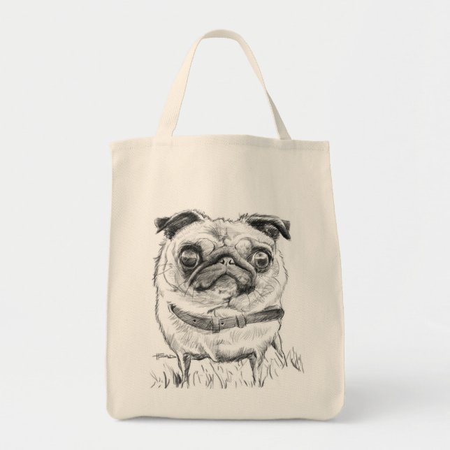 Bolsa Tote Saco do Pug (Frente)