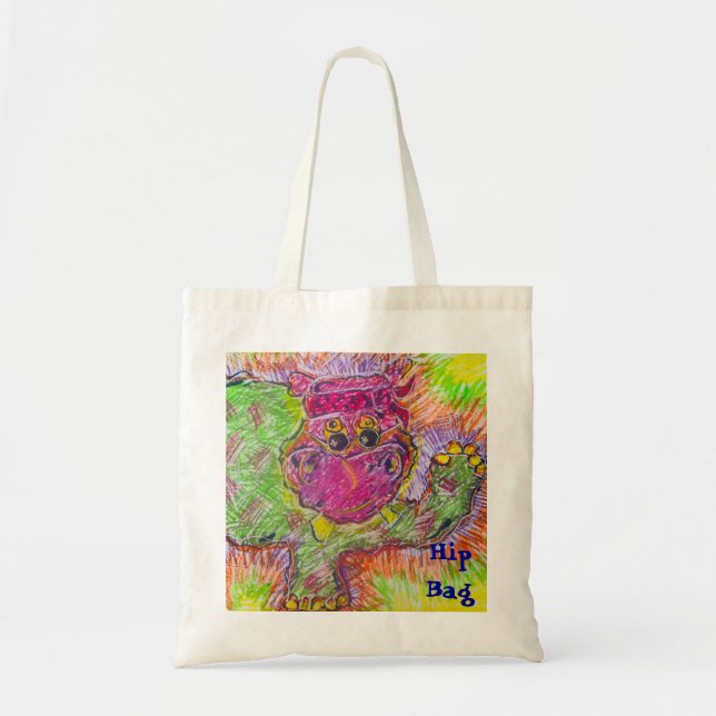 Bolsa Tote Saco do quadril de Hippiepotamos (Frente)