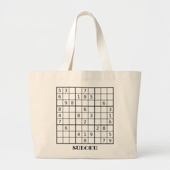 BOLSA TOTE SACO DO QUEBRA-CABEÇA DE SUDOKU (Frente)