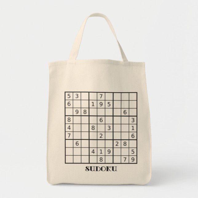 BOLSA TOTE SACO DO QUEBRA-CABEÇA DE SUDOKU (Frente)