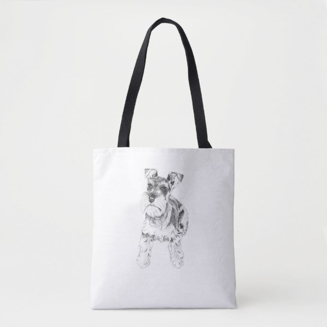Bolsa Tote Saco do Schnauzer diminuto (Frente)