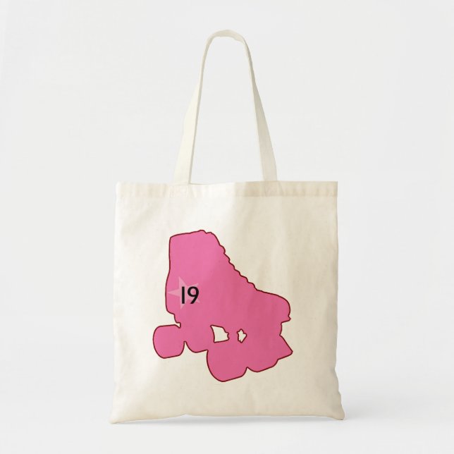 Bolsa Tote Saco do skate do rosa de Derby do rolo (Frente)