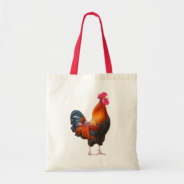 Bolsa Tote Saco do Toque de Corda do Galo (Frente)