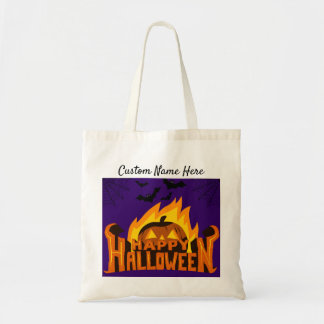 Bolsa Tote Saco do Toque de Flame do Halloween - Personalizar