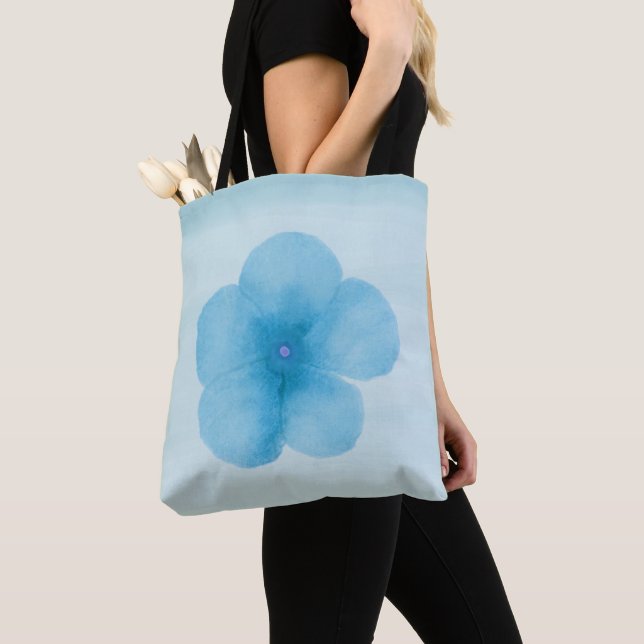 Bolsa Tote Saco do Toque de Flor Turquesa (Close Up)