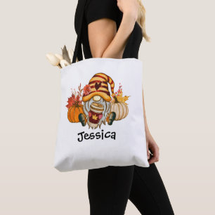 Bolsa Tote Saco do Toque de Gnomo de Pedra de Pumpkin
