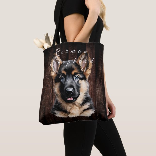 Bolsa Tote Saco do Toque de Puppy do german shepherd (Close Up)