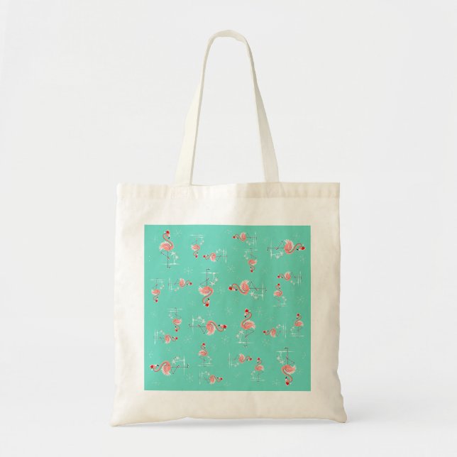 Bolsa Tote Saco do Toque Flamingo de Natal (Frente)
